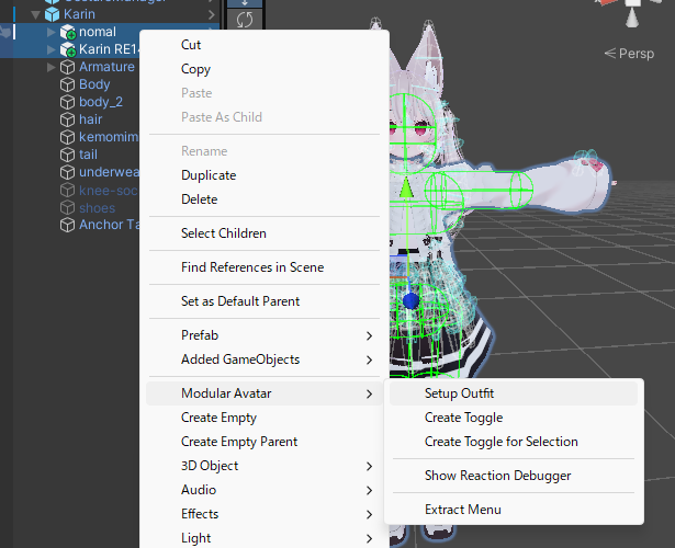 VRChat VCC avatar menu creator for MA 衣装 SetupOutfit