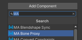 VRChat VCC avatar menu creator for MA MA Bone Proxy